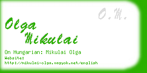 olga mikulai business card